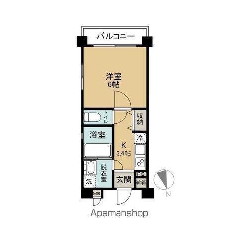 FLATS GAIA(1K/3階)の間取り写真