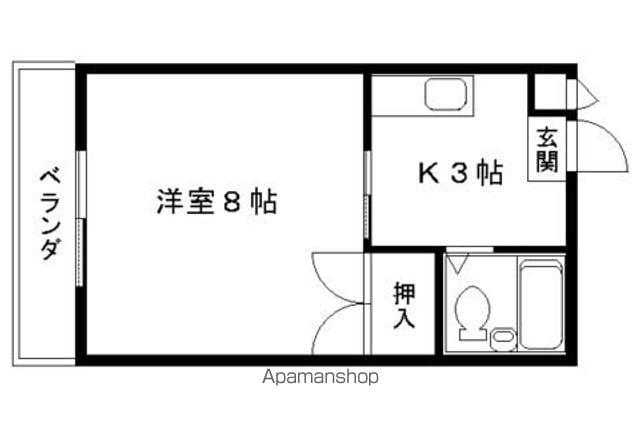 オレンジハイツ太田(1K/2階)の間取り写真