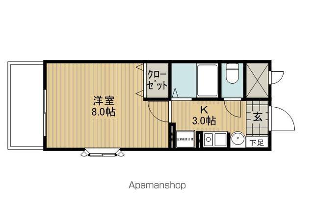 クレール・ルリ(1K/1階)の間取り写真