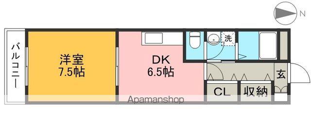 フレグランス西町(1DK/1階)の間取り写真