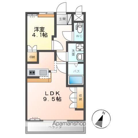 エスポアールB(1LDK/2階)の間取り写真