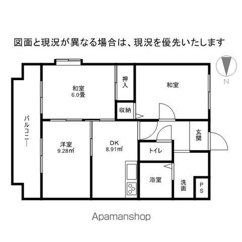 大杉ビル(3DK/2階)の間取り写真