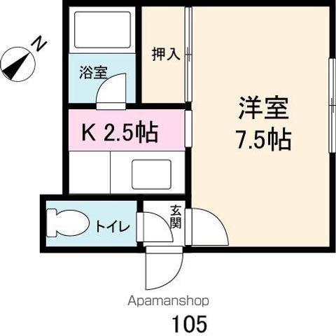 コーポ尾田(1K/2階)の間取り写真