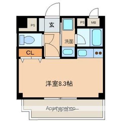 荒畑ハイツ(ワンルーム/2階)の間取り写真