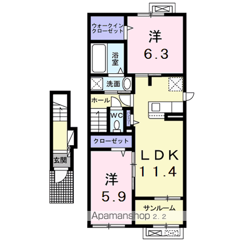 PATH(2LDK/2階)の間取り写真