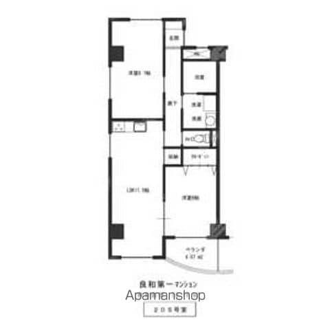 良和第一マンション(2LDK/2階)の間取り写真