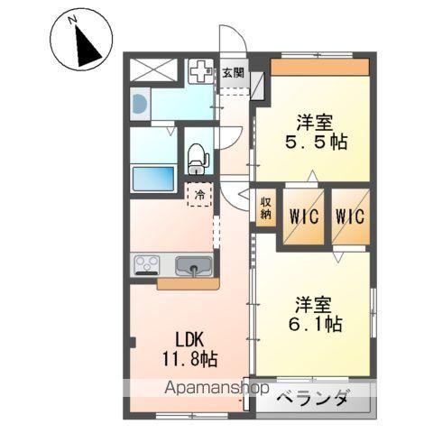 グランコスモA(2LDK/3階)の間取り写真