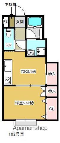 SMART/K(1DK/1階)の間取り写真