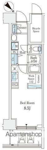 リテラス西日暮里(ワンルーム/13階)の間取り写真