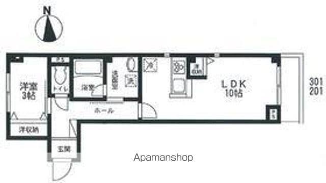 ビューノ東尾久(1LDK/3階)の間取り写真
