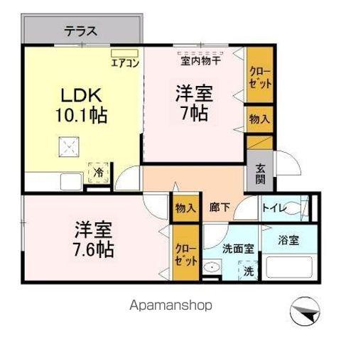 ステラ前ヶ崎(2LDK/1階)の間取り写真