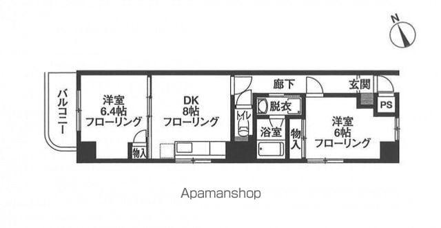 富士見町 多川ビル(2DK/11階)の間取り写真