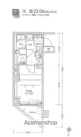LINX LEGAMI(1K/3階)の間取り写真