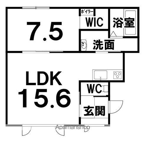 新町東MS(1LDK/2階)の間取り写真