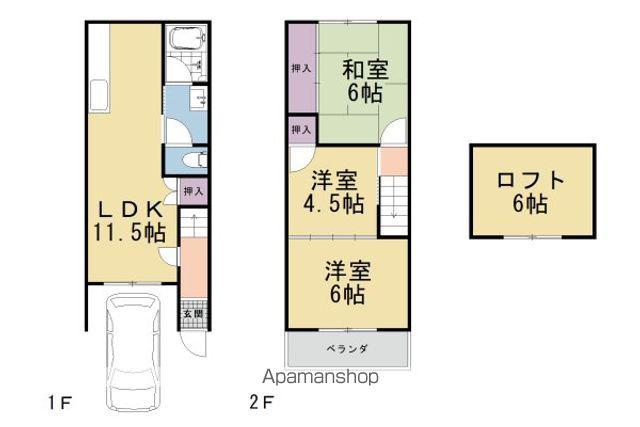 京都市東西線 石田駅(京都市営) 徒歩24分 2階建 築33年(3SLDK)の間取り写真