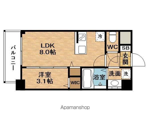ESLEADRESIDENCETHEGRAND大阪福島CLASS(1LDK/6階)の間取り写真