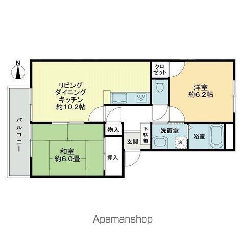 フォブール屋島21(2LDK/2階)の間取り写真