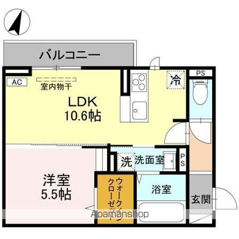 CLASSEUM幸西III(1LDK/2階)の間取り写真