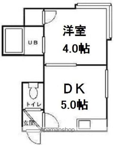 ビブレ南平岸Ⅰ(1DK/2階)の間取り写真