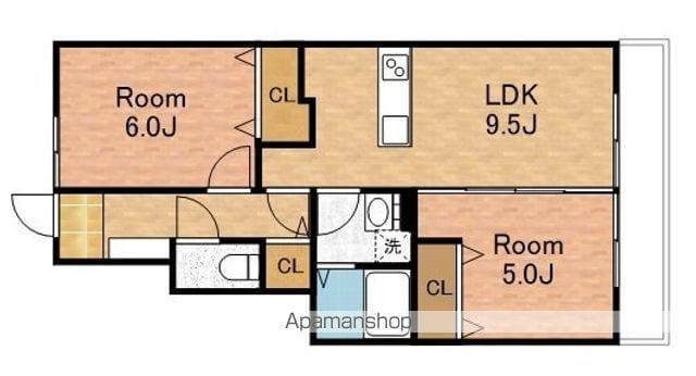 アルコバレーノA・B(2LDK/1階)の間取り写真