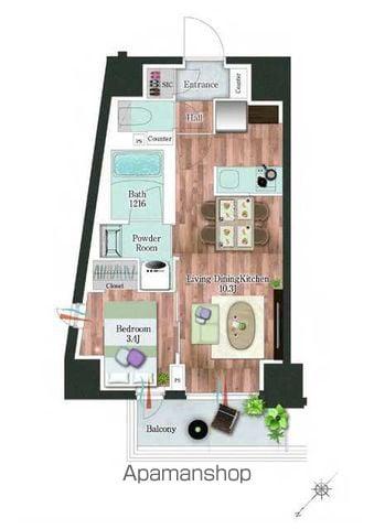 デュオフラッツ板橋大山(1LDK/2階)の間取り写真