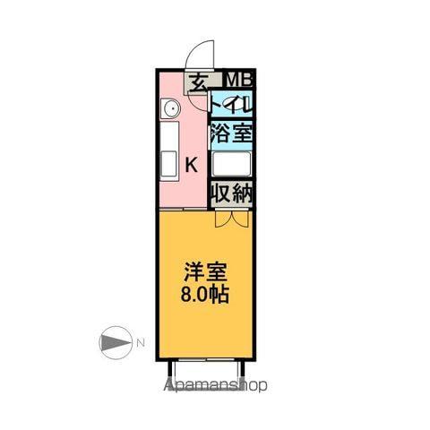 メープルハウス(1K/2階)の間取り写真