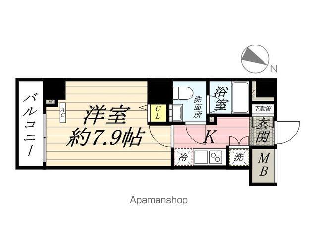 スクエアシティ横浜新子安(1K/11階)の間取り写真
