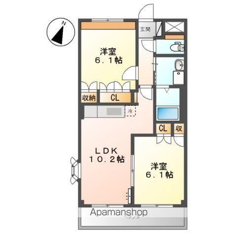 ラングウッド(2LDK/2階)の間取り写真