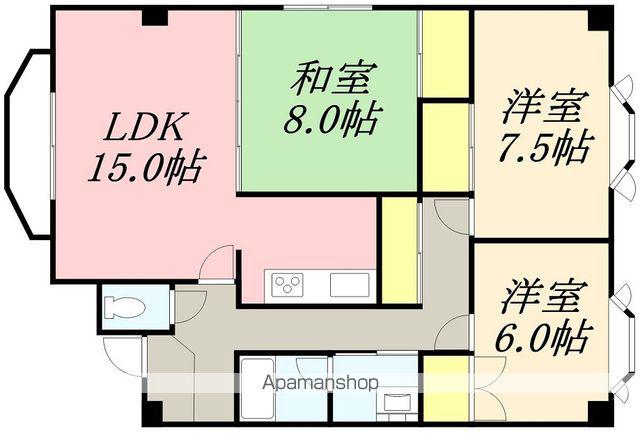 シャトー野ばら(3LDK/3階)の間取り写真