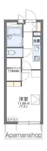 レオパレスエスポワールタワラⅢ(1K/1階)の間取り写真
