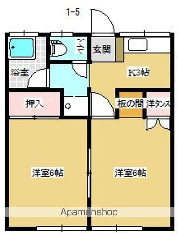 コーポ白川(2K/1階)の間取り写真