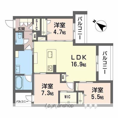 シャーメゾン 新屋敷 PREMIUM(3LDK/2階)の間取り写真
