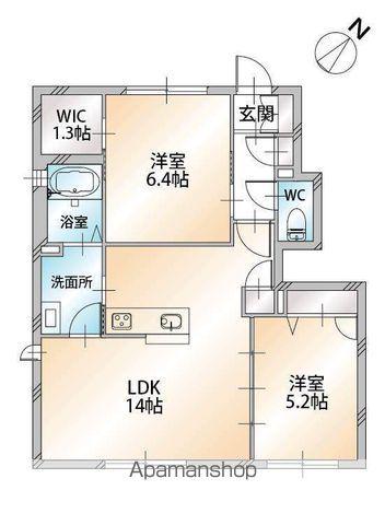 シャーメゾン デ トム(2LDK/1階)の間取り写真