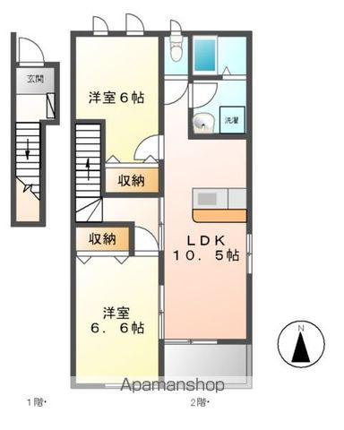 シティハイツABEⅢ(2LDK/2階)の間取り写真