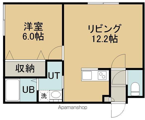トクトラスト港(1LDK/3階)の間取り写真
