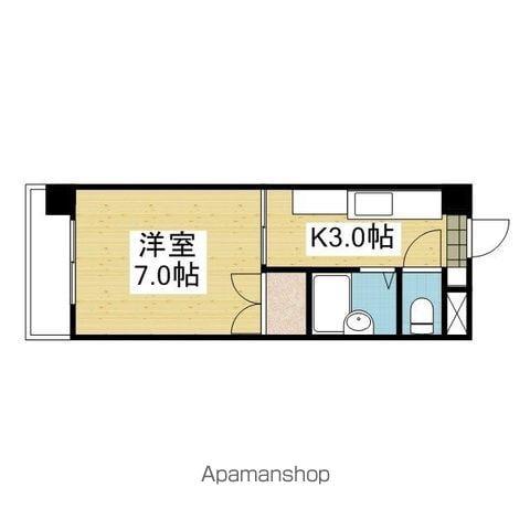 レジデンスヨコオ(1K/4階)の間取り写真