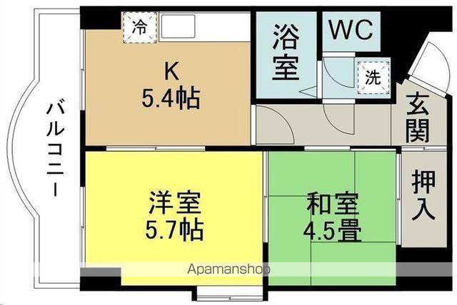 ランドマーク支倉(2K/8階)の間取り写真