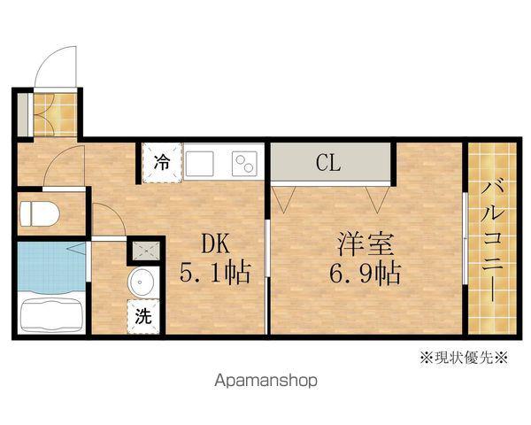 フェリス岸和田(1DK/2階)の間取り写真