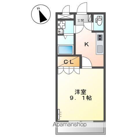 グランディール・S(1K/1階)の間取り写真