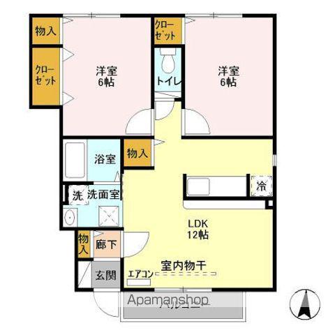 モダンコート千曲A(2LDK/1階)の間取り写真