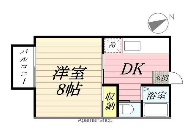 グランデュールマリーナD棟(1K/1階)の間取り写真