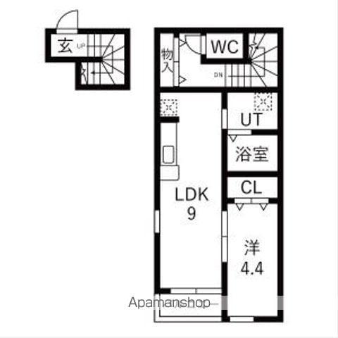 サンテラス郡山(1LDK/2階)の間取り写真