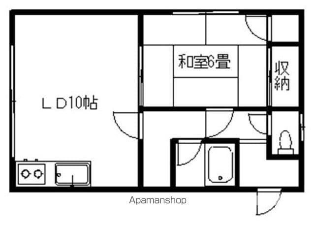 コーポ緑A(1DK/1階)の間取り写真
