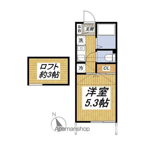 I・Bヒルズ(1K/3階)の間取り写真