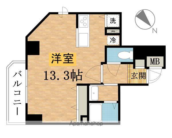 HILLS八王子台町(ワンルーム/5階)の間取り写真