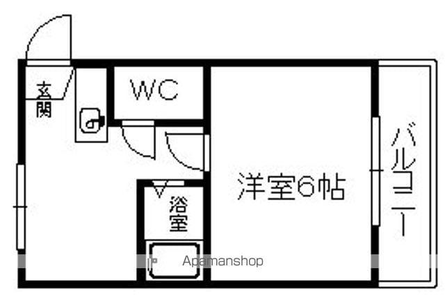 シャトル市大前(1K/1階)の間取り写真