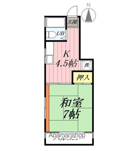 コーポタチバナ(1K/2階)の間取り写真