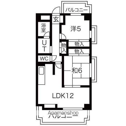 ウーリィパレス第二大森(2LDK/2階)の間取り写真