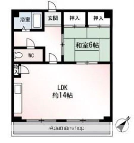 東福岡ビル(1LDK/7階)の間取り写真