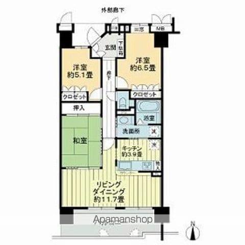 サーパス佐古六番町(3LDK/5階)の間取り写真